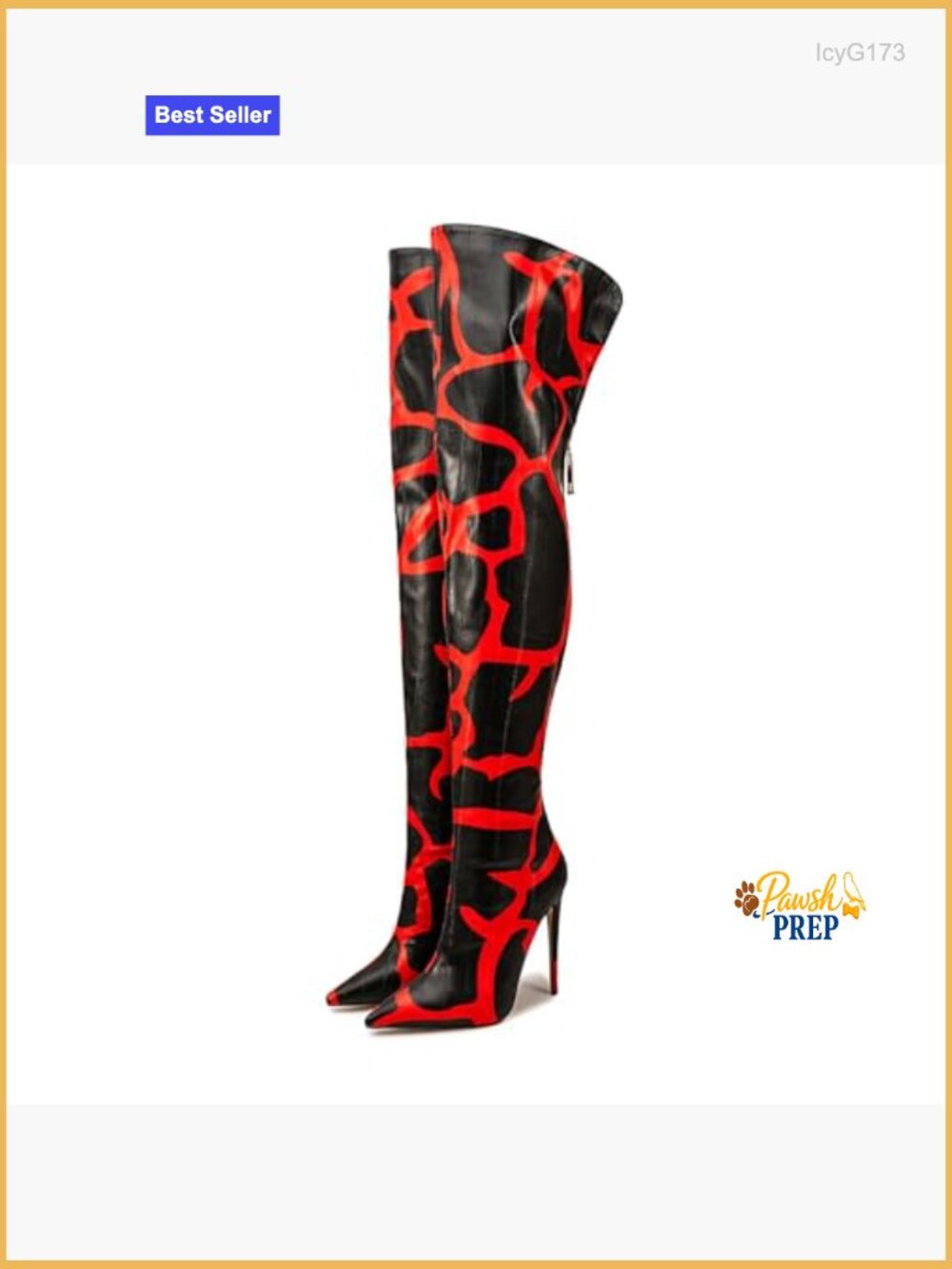 Thigh High Boots Over the Knee Stiletto Heel Pointed Toe Back Zipper Animal - Picture 5 of 7